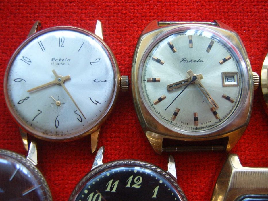 Raketa Ракета мъжки ръчни позлатени часовници