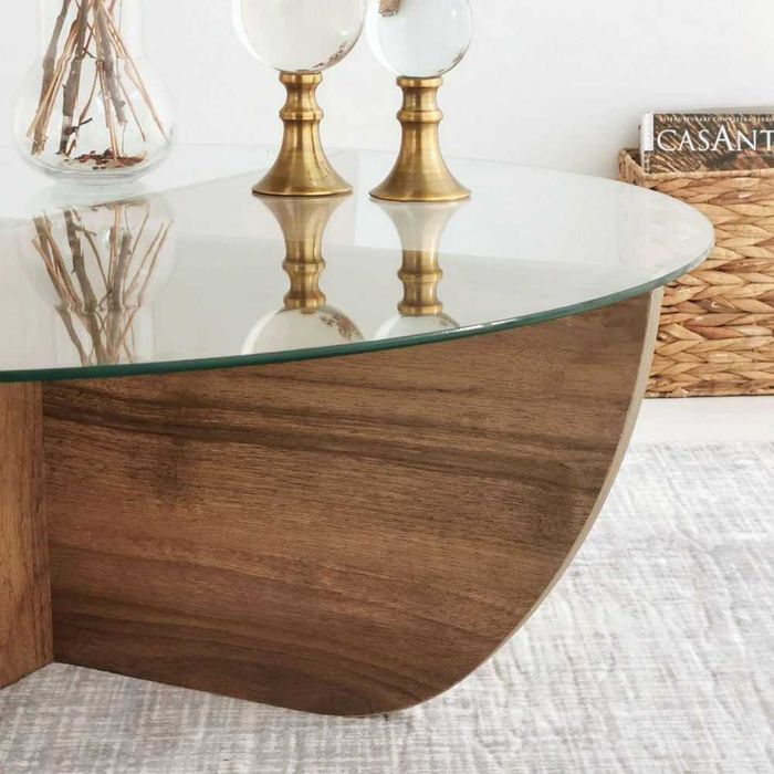 Masuta de cafea, Lily, Nuc, 90 x 30 x 90 cm