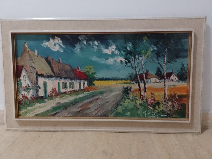 Ulei pe panza o lucrare semnată în cutit de o foarte buna calitate înc