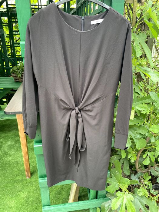 Rochie Mango (MNG Suit), neagră, cu funda in talie, mărimea XS, noua