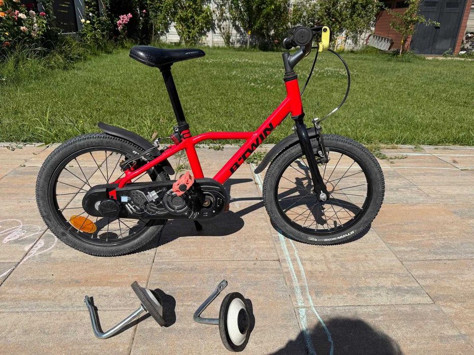 Bicicleta B'TWIN 900 RACING 16 inch aluminiu 4-6 ani rosu