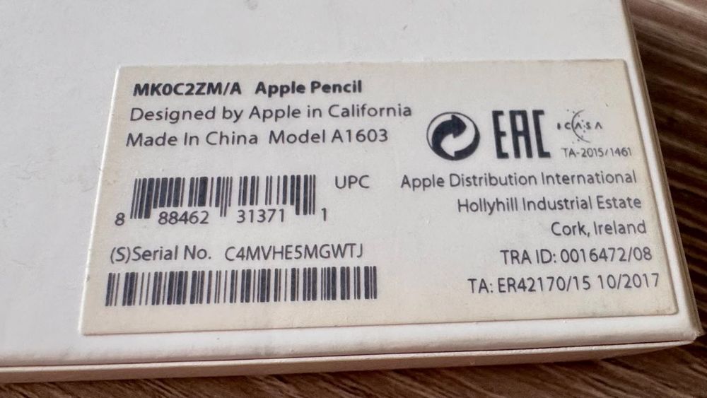 Стилус Apple pencil gen 1 для iPad
