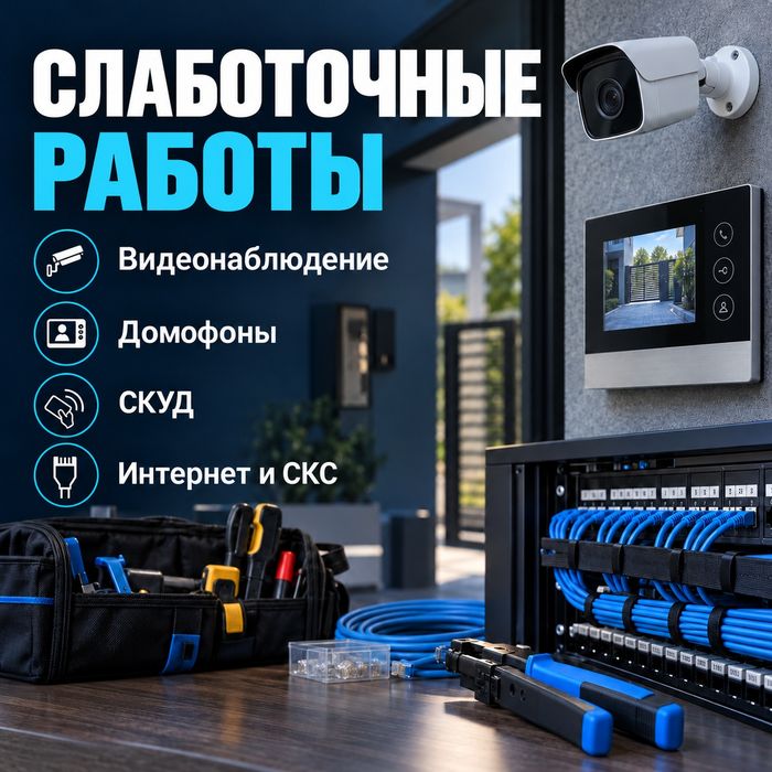 Электромонтажные работы
Видеонаблюдение и слаботочка