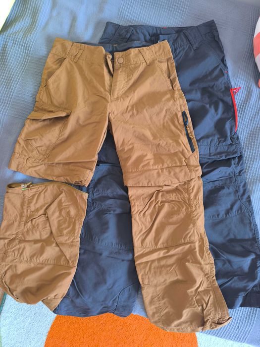 2 Pantaloni drumeție scurt/lung , 8 ani, subțiri - 70 Ron