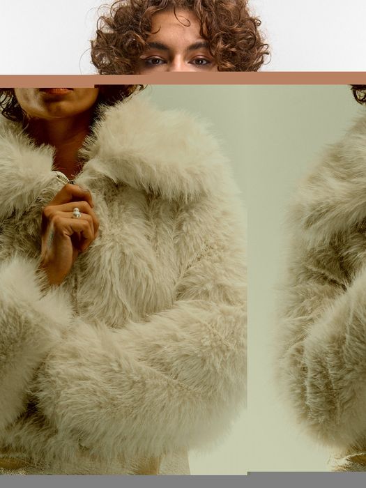 Зимно палто от изкуствен косъм