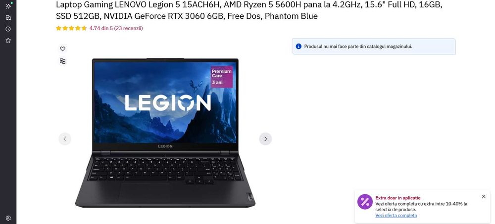 Laptop lenovo ryzen 5 RTX 3060 16 RAM