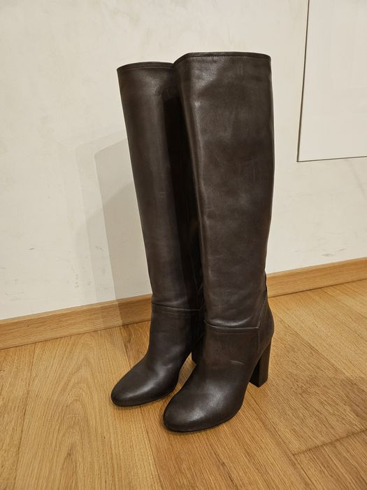 испански високи ботуши естествена кожа 38