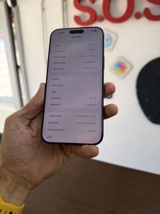 Vand Iphone 16 Pro Max 256Gb Black