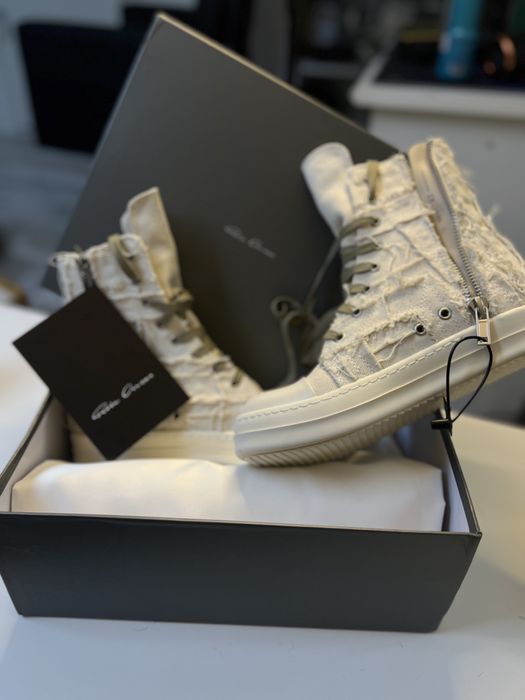 Rick Owens Ramones DRKSHDW slashed milky