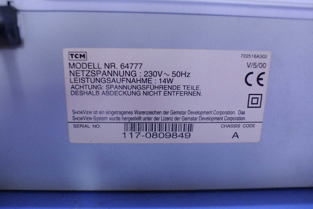 VHS stereo video TCM