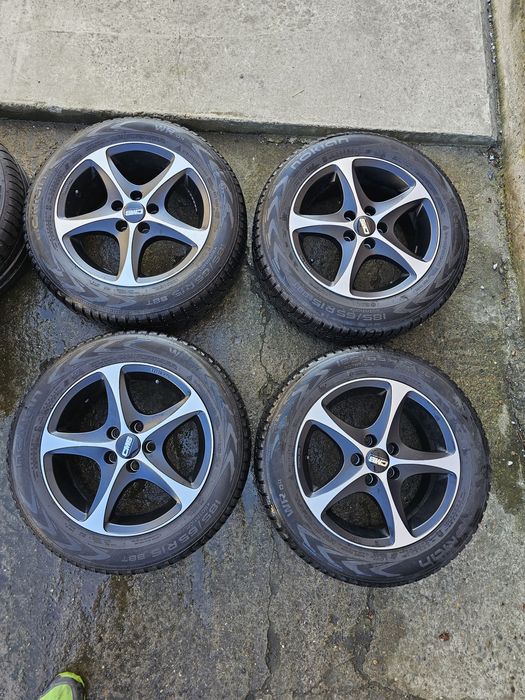 Jante 5 x 100 cu anvelope iarna 185 65 15
