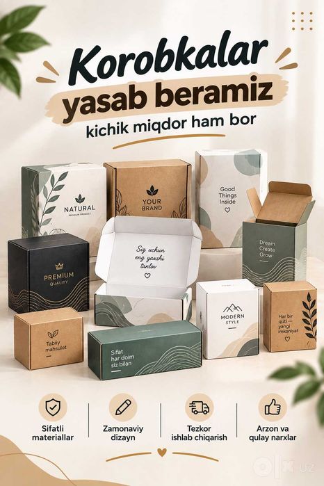 Korobkalar yasab bermaiz kichik tiraj ham bor!