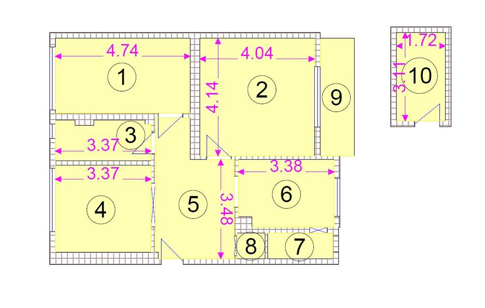 Apartament decomandat cu 3 camere-Splaiul Crișanei