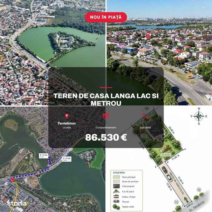 Teren de casa langa lac si metrou