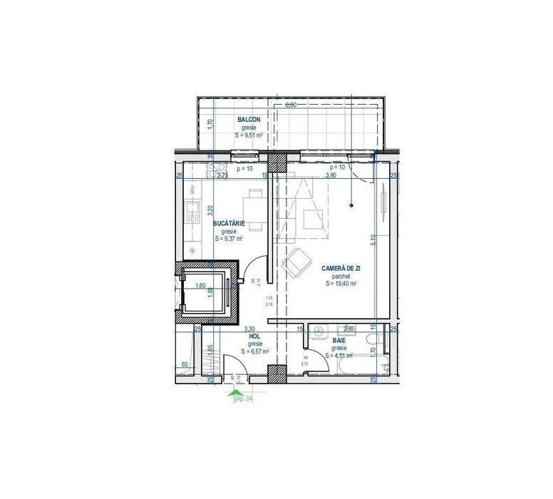 Apatamente noi de vanzare Iasi- Moara de Vant 1 camera