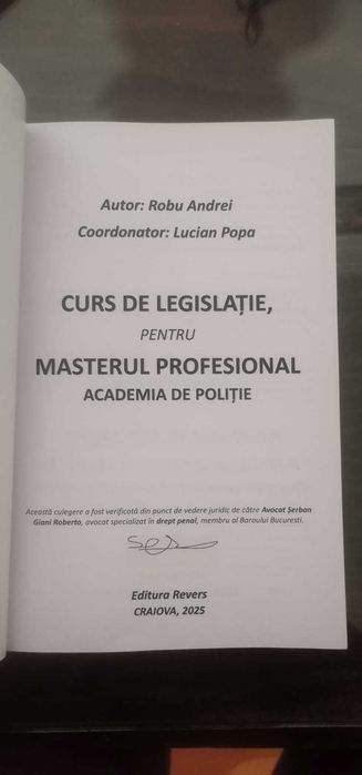 Carte pentru Admiterea la Masterul Profesional al Academiei de Politie