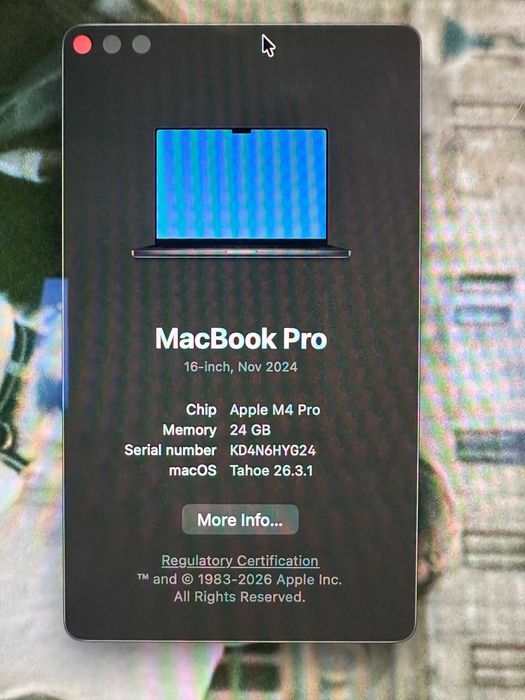 MacBook Pro 16 M4 Pro 24GB 512GB 14-core CPU 20-core GPU