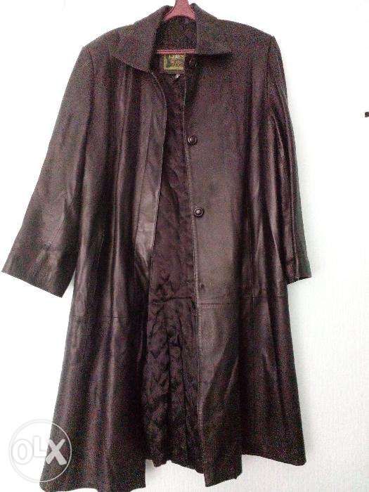 Кожаный плащ женский