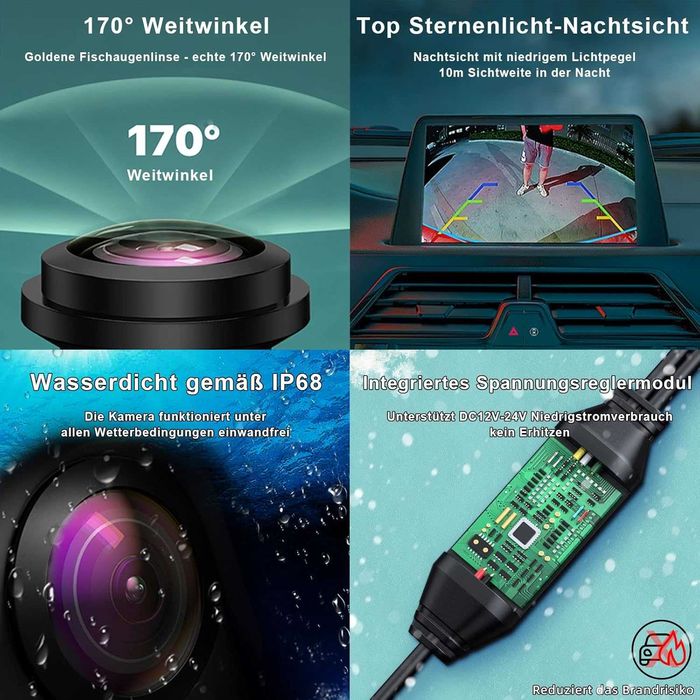AHD 1080P камера за задно виждане Audi VW Skoda Porsche | 170° | GREENAUTO