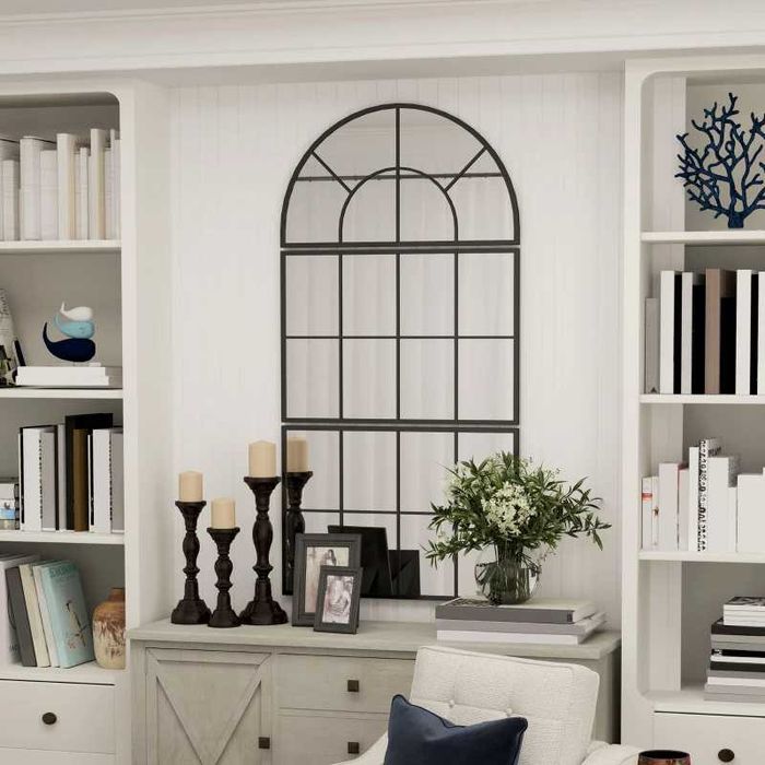 Стенно огледало HOMCOM, огледало за прозорец, три части, метална рамка