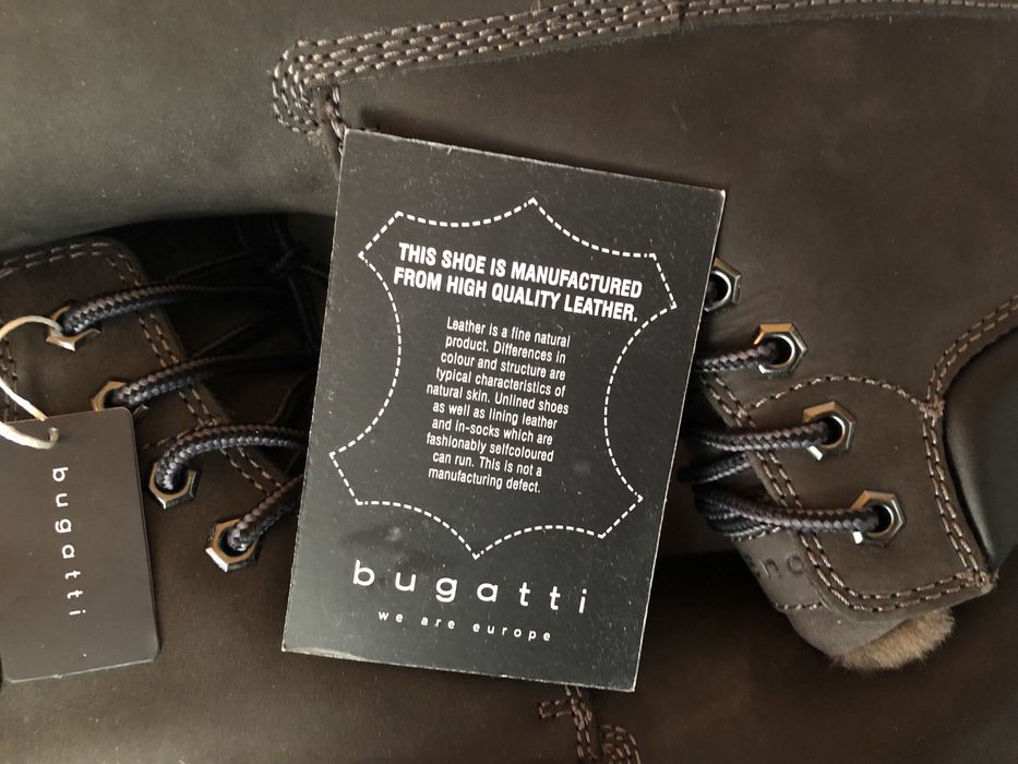 Bugatti Boots ОРИГИНАЛНИ мъжки боти/кубинки естествена кожа - 44/28см