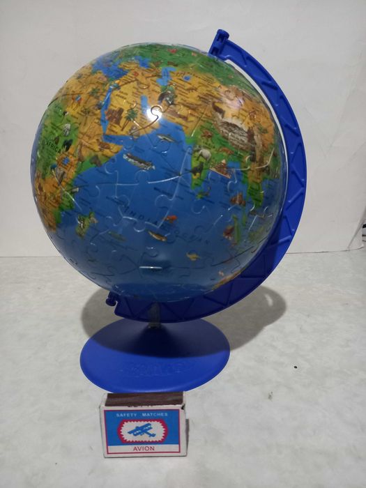 Глобус пазл объемный физический диаметр 22 см.