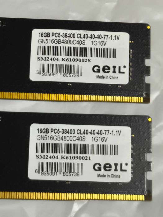DDR5 GeIL Pristine V GP516GB4800C40SC 2x16=32gb