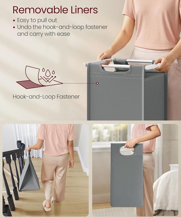 Кош за пране с 2 отделения и рафт