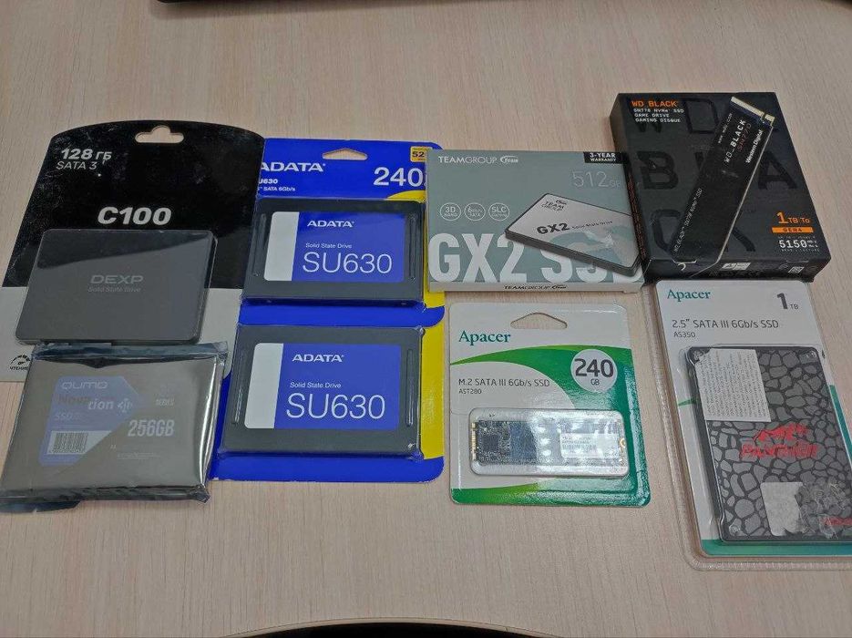 Новые SSD и NVME на 256/512/1000GB. Жесткий диск Toshiba 1TB