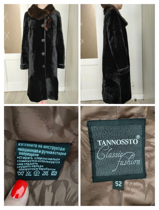 Мутоновая шуба,  б/у, 52 размер
