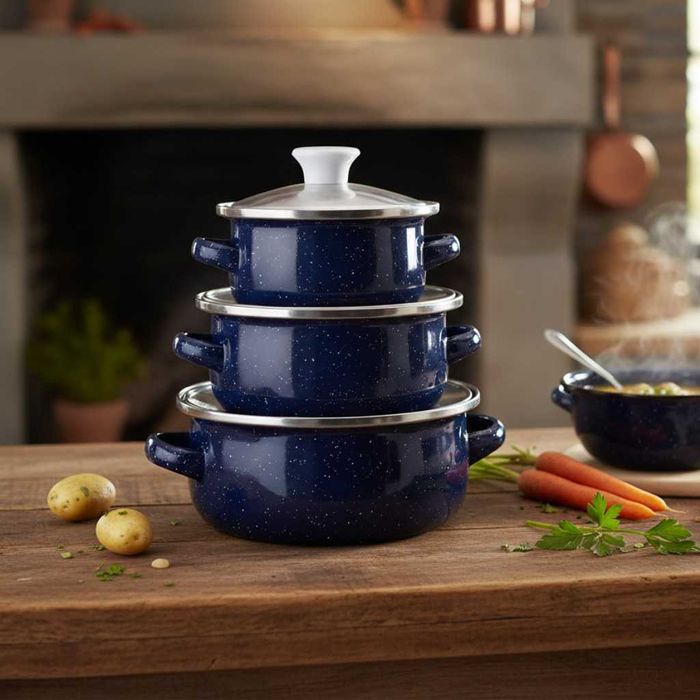 Комплект от 3 тенджери - 16см, 18см, 20см-ЦВЕТОВЕ