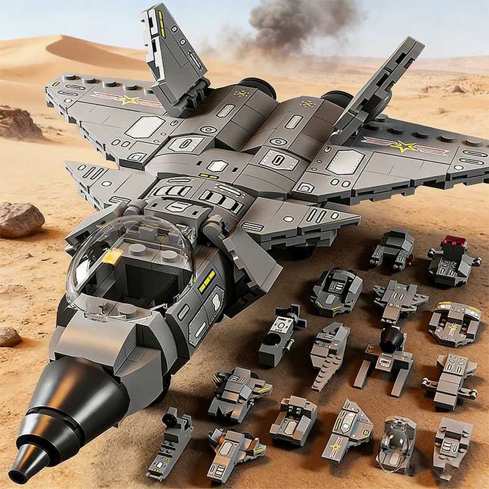 Joc constructii tip Lego avion Stealth  J-20 cu 510 piese 2 figurine