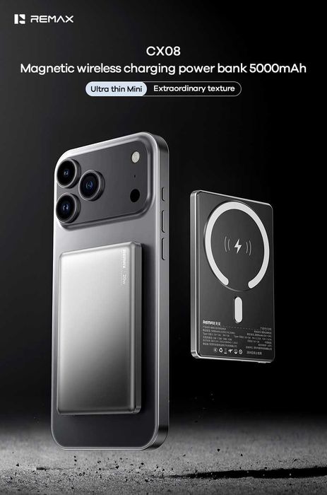 Remax CX08 Ultra thin mini PD20W Power Bank CCC 5000mAh for iPhone 17
