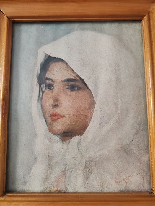 Tablou litografie după Grigorescu cu ramă lemn masiv