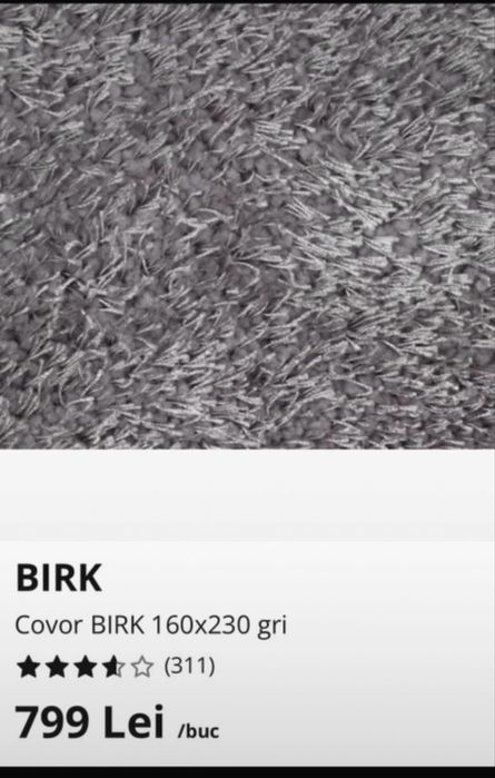 Covor gri pufos 160x230