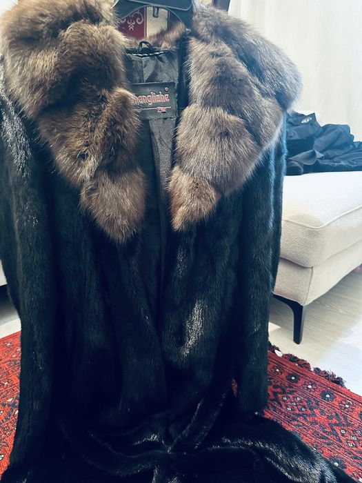 Норковая шуба с капюшоном