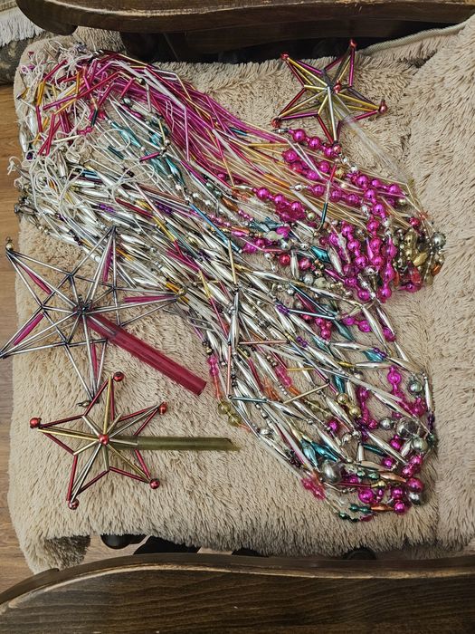 Ёлочные игрушки-бусы стекло