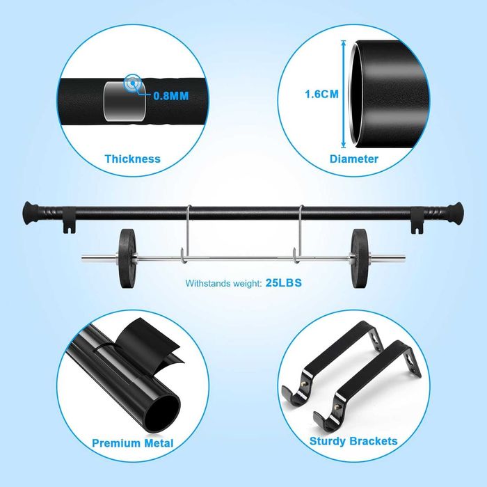 INFLATION Корнизи за външни пердета 76 до 116 см - диаметър 1,6 см