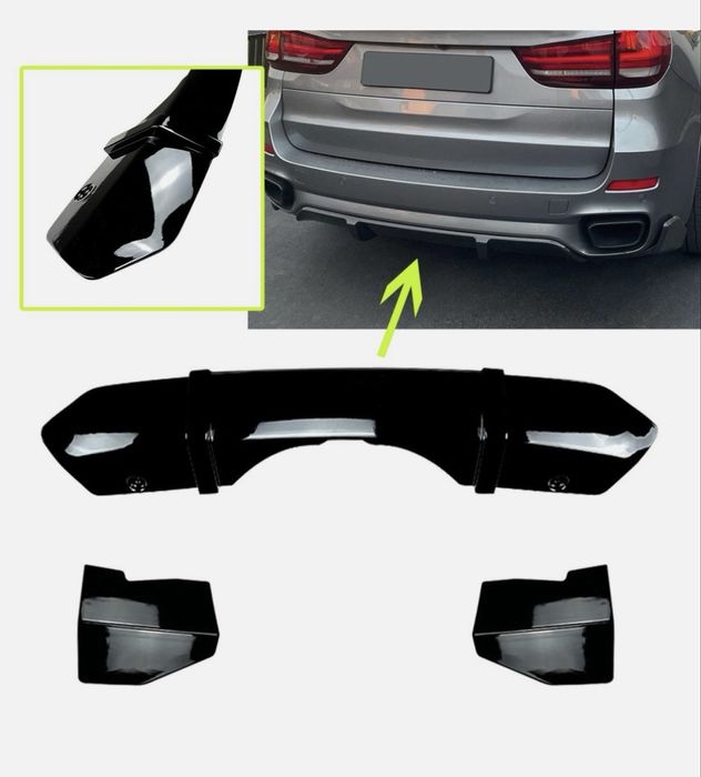 Ornament Bara spate Difuzor BMW x6 F16 X5 F15 M pachet Negru lucios