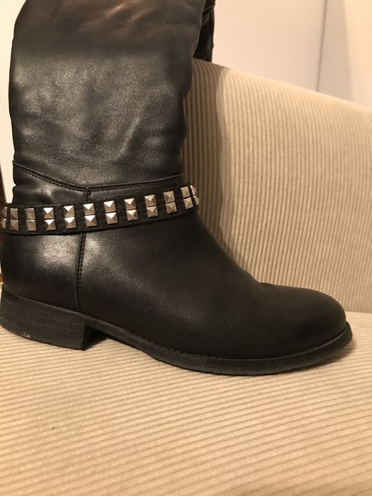 Cizme de piele peste genunchi