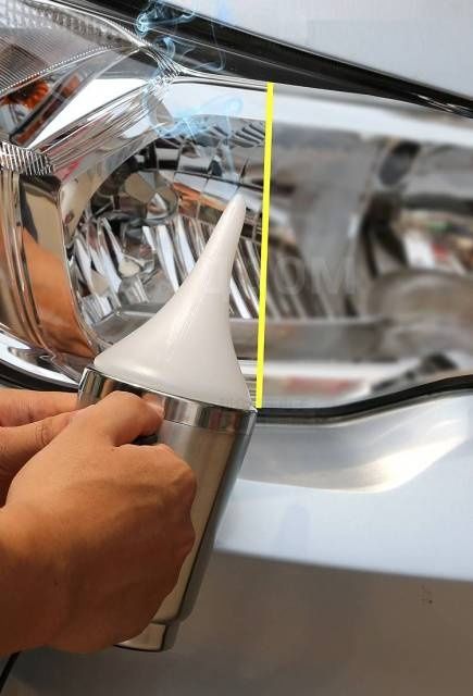 Химический восстановитель фар с паром. Fara uchun xim polirovka