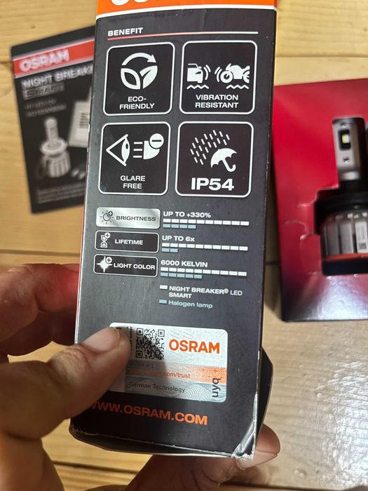 SET Becuri LED Osram Smart Night Breaker +330% LED H7 - Omologate RAR H7