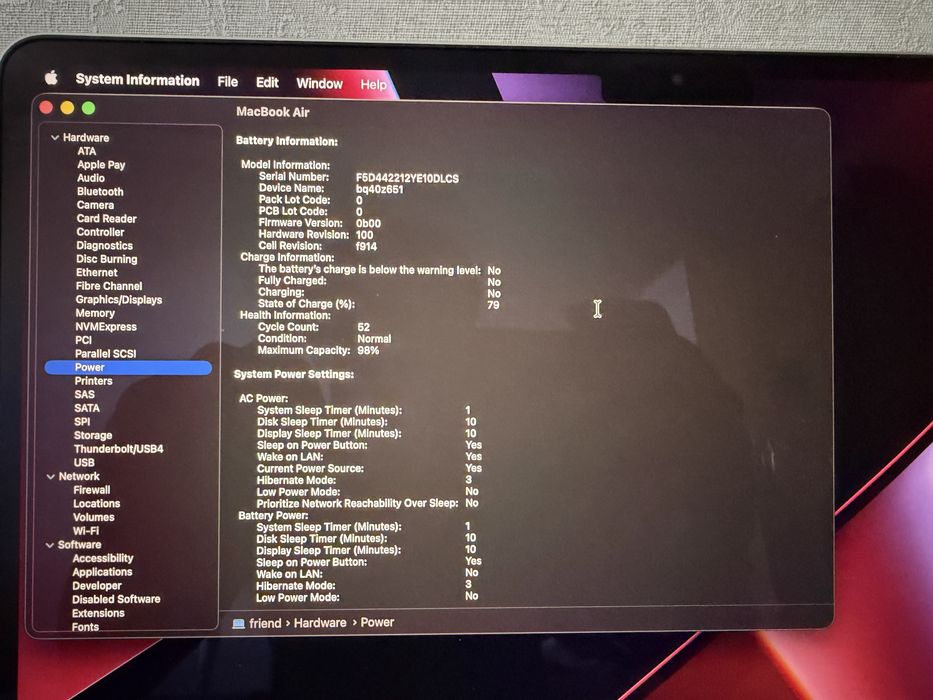 Macbook air m2 256