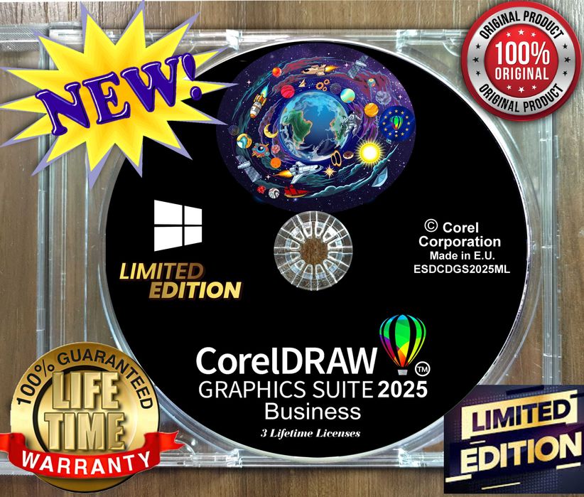 CorelDRAW Graphics Suite 2025 Business-3 Lifetime licenses-3 PC uri