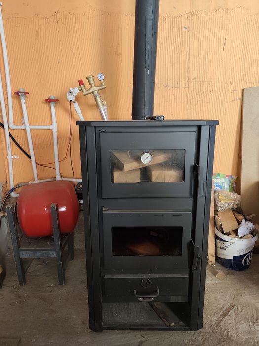 Termoșemineu Fornello BRM E 24kW + Boiler 100L + Kit Complet (Ca NOU]