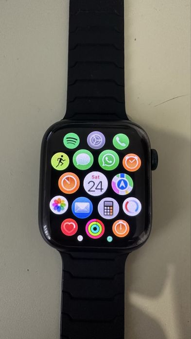 apple watch series 9 gps +cellular 45 mm 100% baterie nou - impecabil