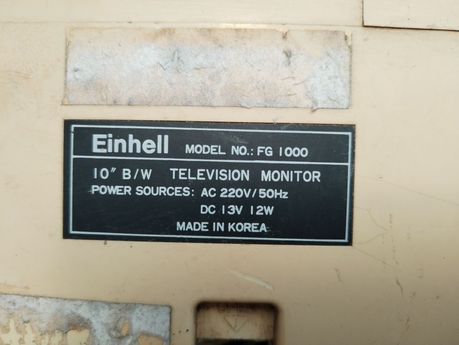 Einhell tv alb negru 10"koreean