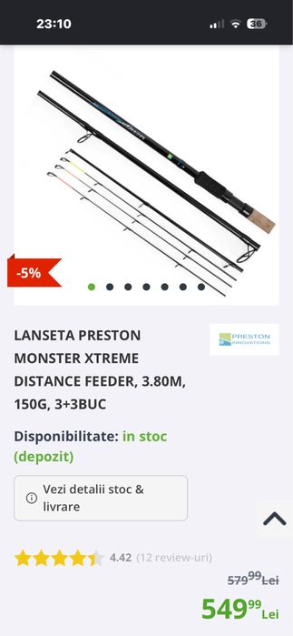Lansete Preston Monster Xtreme si Mulinete Okuma Rockaway 6000