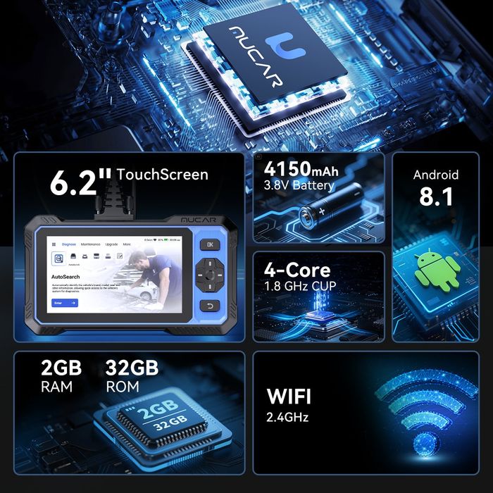 Промоция MUCAR 632  2025г.WiFi Професионална/Диагностика./OBD2 Бг.Меню.