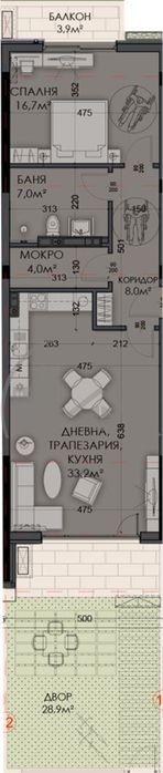 2 стаен в Варна Виница площ 102